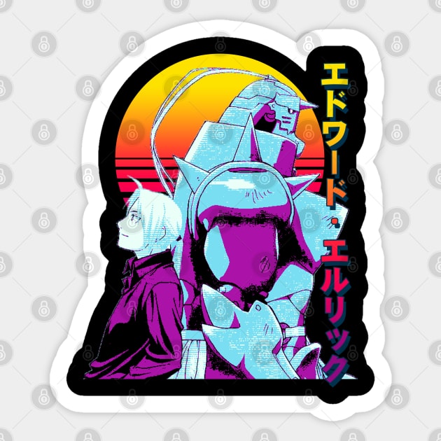 Edward Elric Sticker by Retrostyle